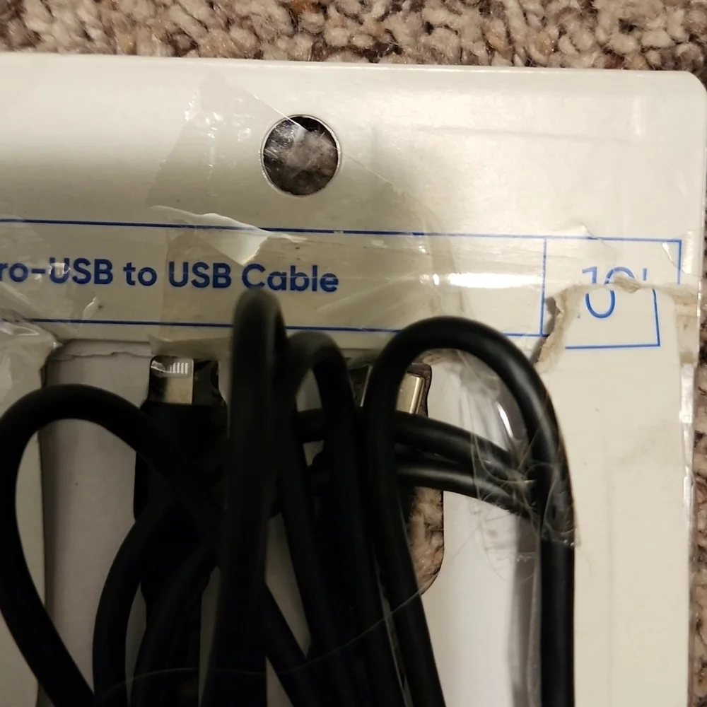Micro USB to USB 10 ft cable